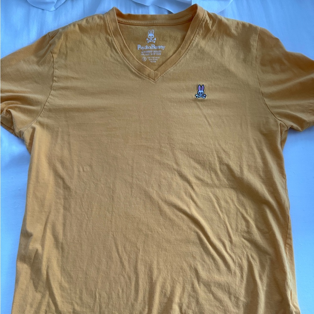 Psycho Bunny Mustard V-Neck Tee